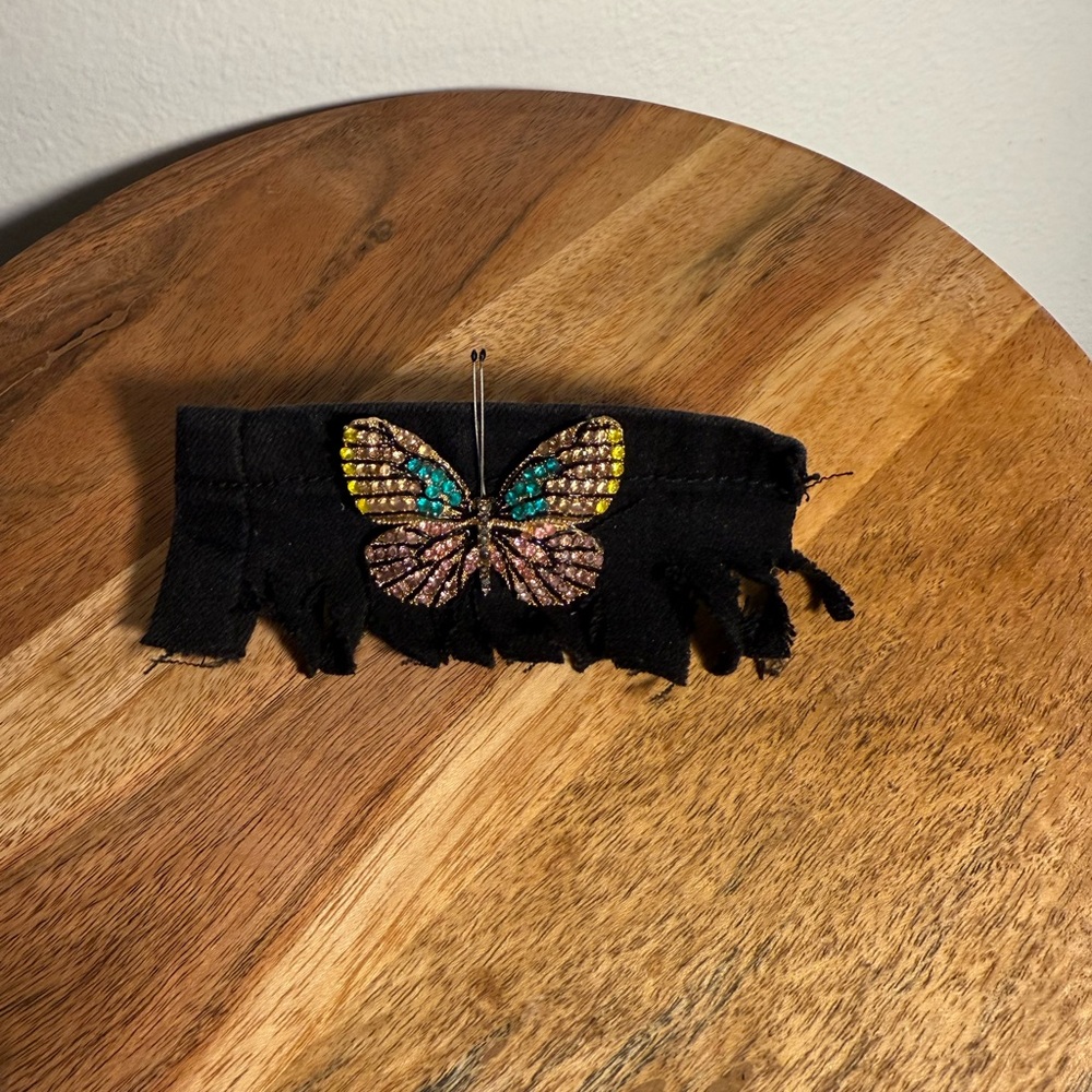 Embellished Butterfly Black Hair Clip